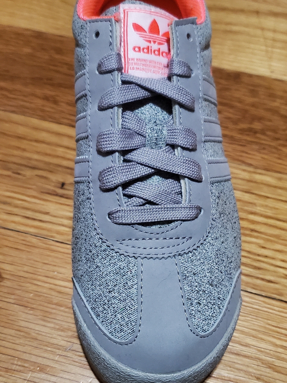 adidas Samoa Grey Sneaker with Coral Logo and Liner